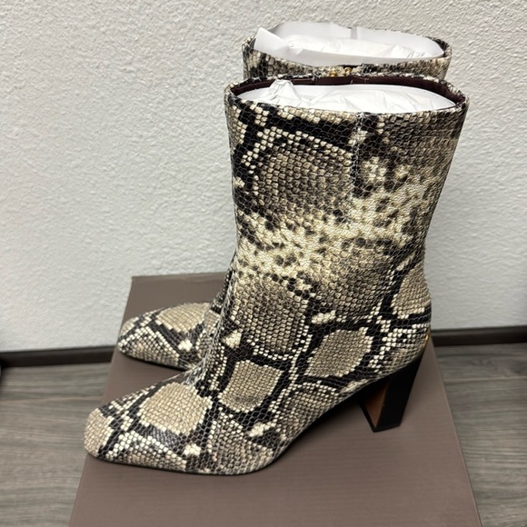 Franco Sarto Briar Dress Ankle Bootie Snake Print Leather - Picture 6 of 7